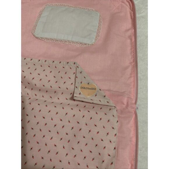 Vtg Dolly And Me Sleepover Bag Pink Floral For Dolls Up To 18” Embroidered - Picture 11 of 13